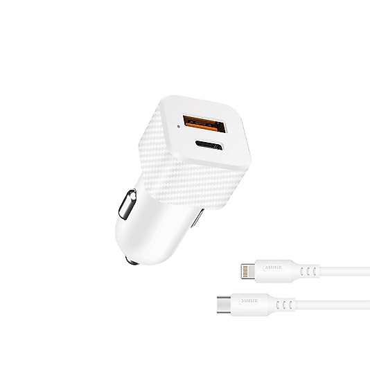 SUNIX C-21 20W 3.0 LİGHTNİNG ARAÇ ŞARJ SETİ