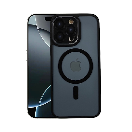 APPLE 15 PRO MAX MAGSAFE LENS KORUMALI METAL TUŞLU KAVÇUK ÇERCEVE KILIF