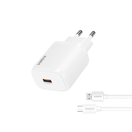 SUNIX S-30 3.0A TRAVEL CHARGER FAST  HIZLI ŞARJ SET TYPE-C