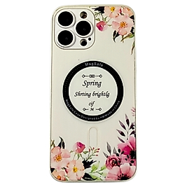 APPLE 13 PRO MAX MAGSAFE ÇİCEK DESEN ZARİF KILIF